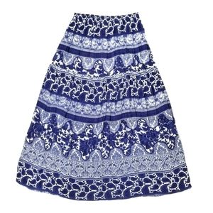 Indian Rayon blue paisley maxi skirt